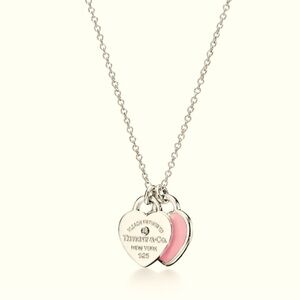 Tiffany & Co. Pink Enamel Mini
Hearts Necklace